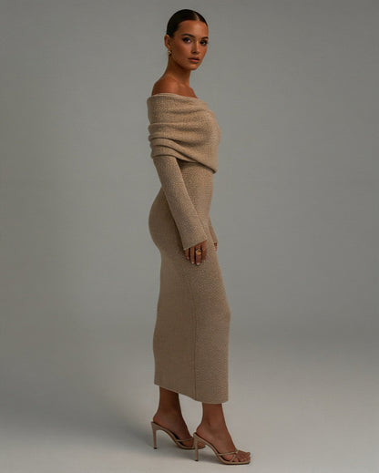 ANGELICA Knit Off-Shoulder Maxi Dress