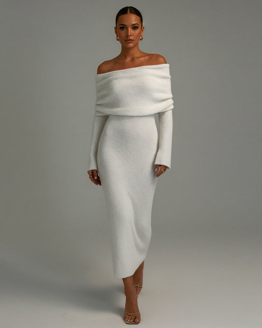 ANGELICA Knit Off-Shoulder Maxi Dress